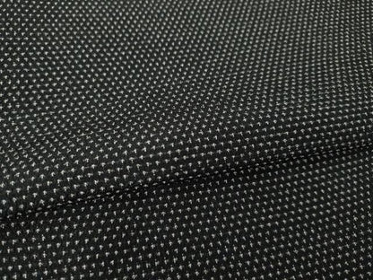 平和屋着物●本塩沢　蚊絣　黒地　正絹　逸品　未使用　AABH3328ck