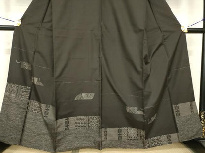 平和屋着物●本場大島紬　訪問着　横段文　正絹　逸品　AABH3331ck