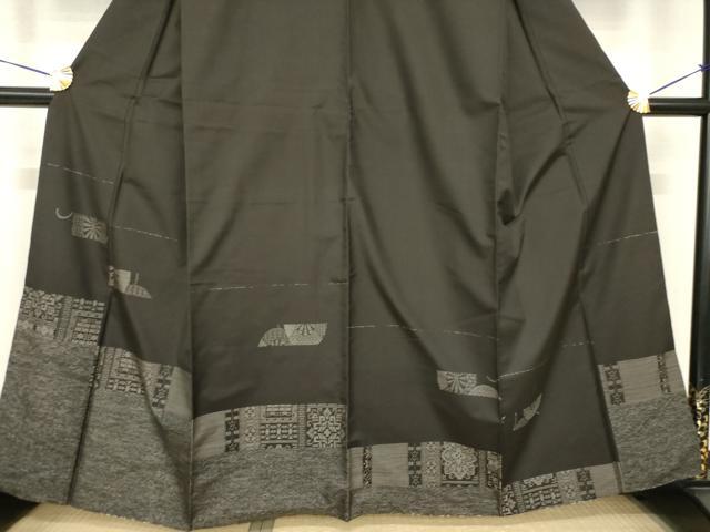 平和屋着物●本場大島紬　訪問着　横段文　正絹　逸品　AABH3331ck