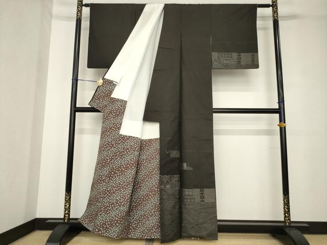 平和屋着物●本場大島紬　訪問着　横段文　正絹　逸品　AABH3331ck