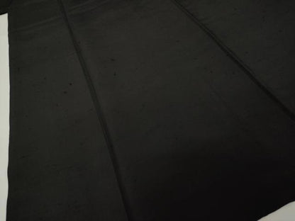 平和屋着物●男性　紬　アンサンブル　黒地　正絹　逸品　AABH3336ck
