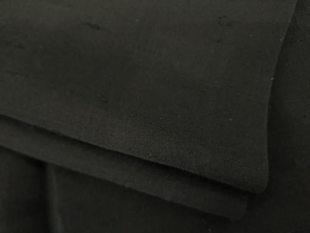 平和屋着物●男性　紬　アンサンブル　黒地　正絹　逸品　AABH3336ck