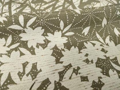 平和屋着物●訪問着　ぜんまい紬地　草花文　正絹　逸品　AABH3342ck