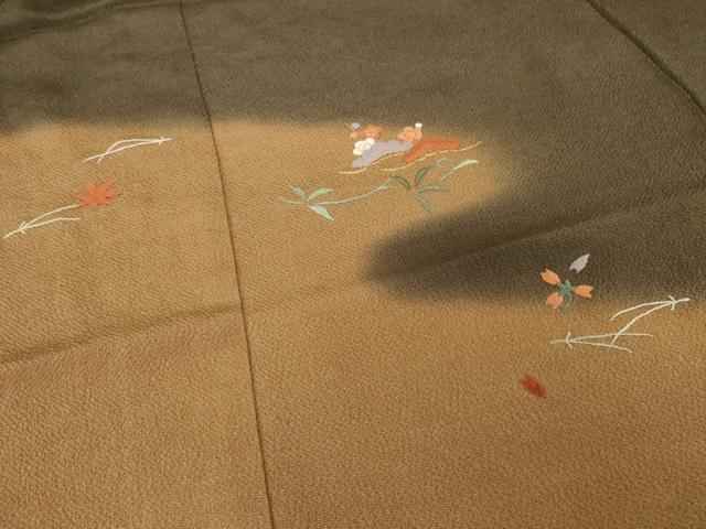 平和屋着物●豪華色留袖　刺繍　流水文　松　梅　暈し染め　金糸　鬼しぼ縮緬　正絹　逸品　AABH3343ck 平和屋着物○豪華色留袖 刺繍 流水文 松 梅 暈し染め 金糸