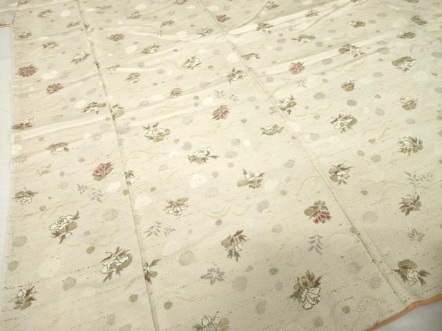 平和屋着物●上質な小紋　手描き　舞花文　正絹　逸品　AABH3344ck