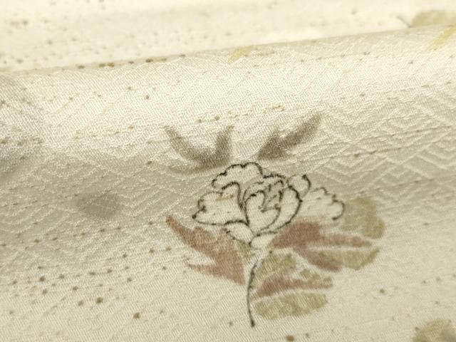 平和屋着物●上質な小紋　手描き　舞花文　正絹　逸品　AABH3344ck