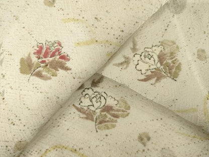平和屋着物●上質な小紋　手描き　舞花文　正絹　逸品　AABH3344ck