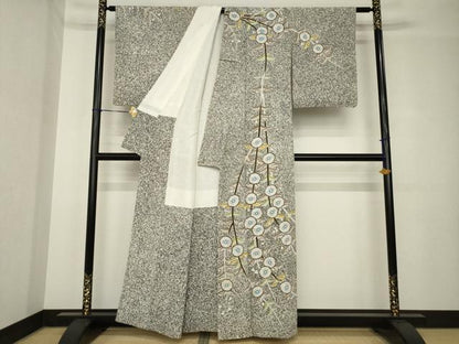 平和屋着物●訪問着　枝垂れ花文　正絹　逸品　AABH3346ck