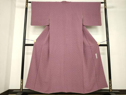 平和屋着物●世界的人形師　辻村寿三郎　ジュサブロー　小紋　幾何学文様　正絹　逸品　AABH3347ck