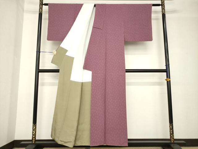 平和屋着物●世界的人形師　辻村寿三郎　ジュサブロー　小紋　幾何学文様　正絹　逸品　AABH3347ck
