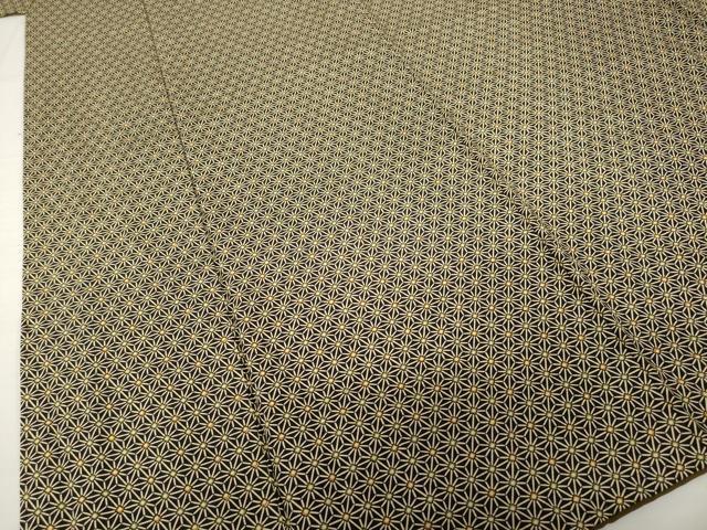 平和屋着物●上質な小紋　麻の葉文様　正絹　逸品　AABH3348ck