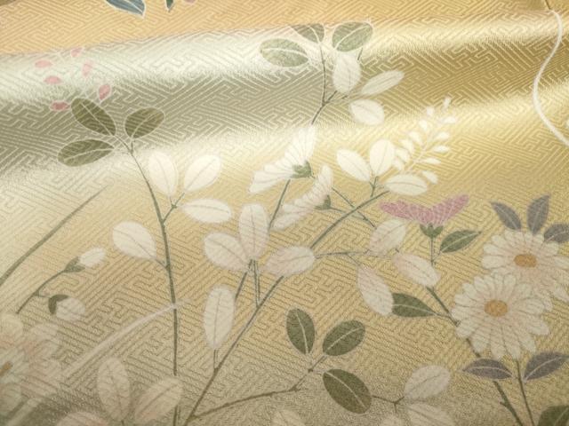 平和屋着物●訪問着　友禅　枝花文　正絹　逸品　AABH3349ck