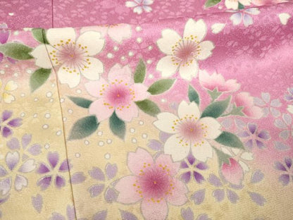平和屋着物●豪華振袖　駒刺繍　花鞠文　暈し染め　銀通し地　ロング丈　正絹　逸品　AABH3350ck