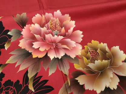 平和屋着物●豪華振袖　舞花文　正絹　逸品　AABH3352ck