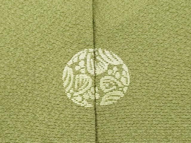 平和屋着物●上質な色無地　作家物　国防色　正絹　逸品　AABH3357ck