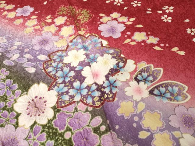 平和屋着物○豪華振袖 舞桜 暈し染め 金彩 銀通し地 やまと