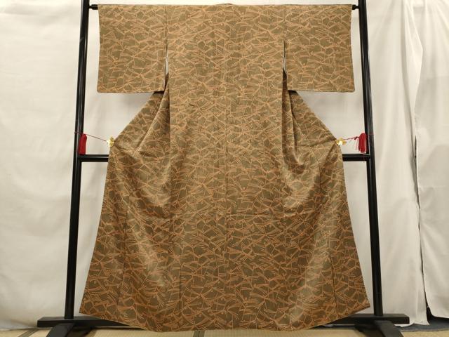 平和屋着物■上質な小紋 草花文 正絹 逸品 AABH3366st