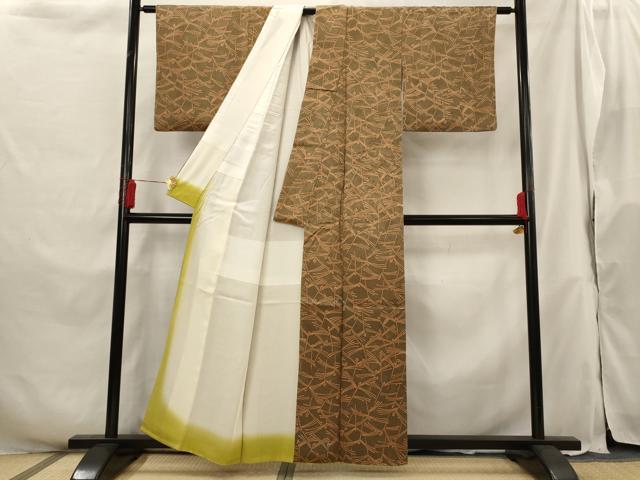 平和屋着物■上質な小紋 草花文 正絹 逸品 AABH3366st