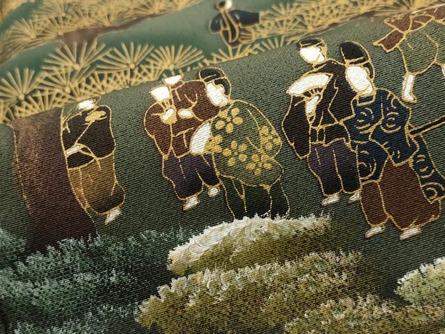 平和屋着物■豪華黒留袖 作家物 人物風景文 暈し染め 金彩 正絹 逸品 AABH3370st