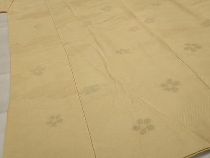 平和屋着物■上質な小紋 舞花地紋 卵色 正絹 逸品 AABH3371st