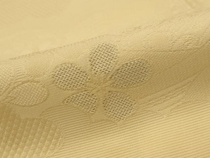 平和屋着物■上質な小紋 舞花地紋 卵色 正絹 逸品 AABH3371st