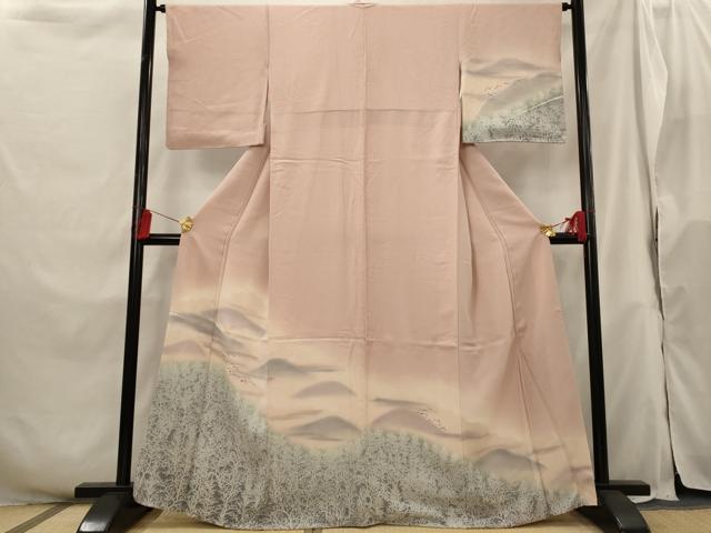 平和屋着物■訪問着 遠山飛鶴文 暈し染め 三越扱い 正絹 逸品 AABH3374st