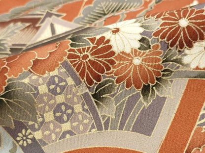 平和屋着物■豪華黒留袖 風景飛鶴花文 金彩 正絹 逸品 AABH3375st