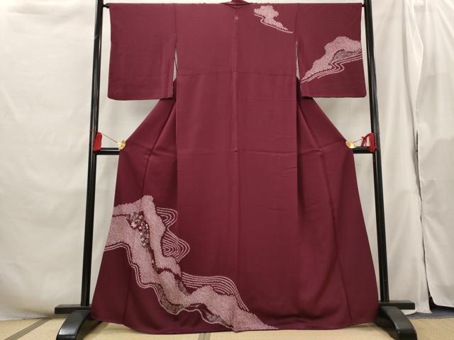 平和屋着物■訪問着 駒刺繍 絞り 吉祥文 銀糸 銀彩 正絹 逸品 AABH3377st