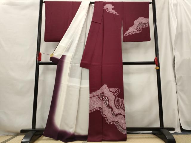 平和屋着物■訪問着 駒刺繍 絞り 吉祥文 銀糸 銀彩 正絹 逸品 AABH3377st