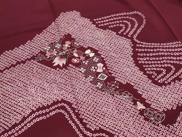平和屋着物■訪問着 駒刺繍 絞り 吉祥文 銀糸 銀彩 正絹 逸品 AABH3377st