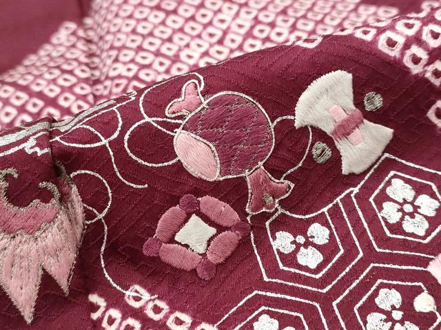 平和屋着物■訪問着 駒刺繍 絞り 吉祥文 銀糸 銀彩 正絹 逸品 AABH3377st