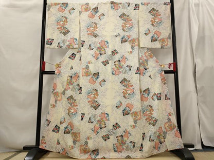 平和屋着物■上質な小紋 色紙重ね花文 正絹 逸品 AABH3380st