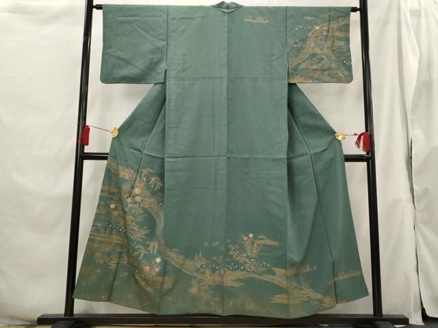 平和屋着物■訪問着 刺繍 草花文 金彩 正絹 逸品 AABH3381st
