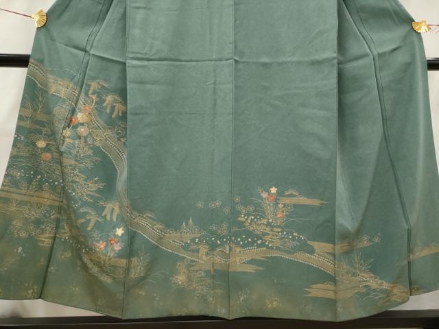 平和屋着物■訪問着 刺繍 草花文 金彩 正絹 逸品 AABH3381st