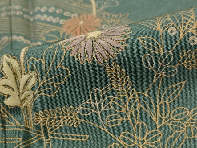 平和屋着物■訪問着 刺繍 草花文 金彩 正絹 逸品 AABH3381st