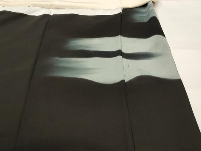 平和屋着物■豪華黒留袖 飛鶴文 暈し染め 金彩 正絹 逸品 AABH3386st