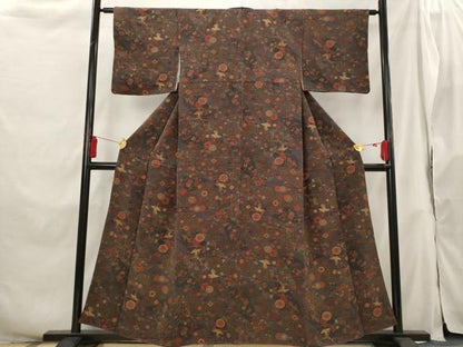 平和屋着物■上質な小紋 花鳥文 金彩 正絹 逸品 AABH3388st