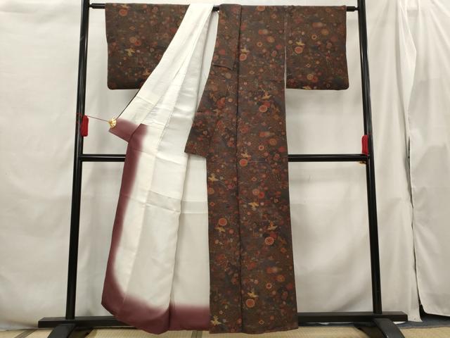 平和屋着物■上質な小紋 花鳥文 金彩 正絹 逸品 AABH3388st
