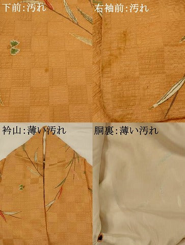 平和屋着物■上質な小紋 草葉文 金彩 正絹 逸品 AABH3389st