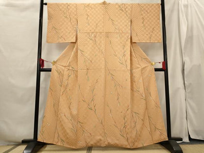 平和屋着物■上質な小紋 草葉文 金彩 正絹 逸品 AABH3389st