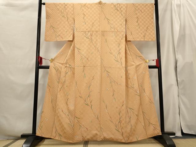 平和屋着物■上質な小紋 草葉文 金彩 正絹 逸品 AABH3389st