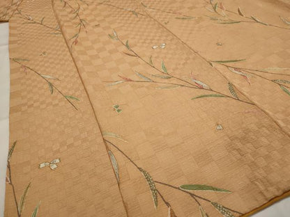 平和屋着物■上質な小紋 草葉文 金彩 正絹 逸品 AABH3389st