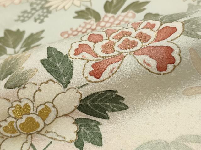 平和屋着物■訪問着 草花文 暈し染め 金彩 正絹 逸品 AABH3391st