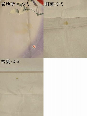 平和屋着物■訪問着 花鳥文 暈し染め 正絹 逸品 AABH3394st