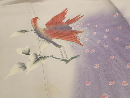 平和屋着物■訪問着 花鳥文 暈し染め 正絹 逸品 AABH3394st