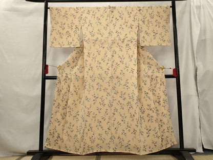 平和屋着物■上質な小紋 草花文 正絹 逸品 AABH3401st