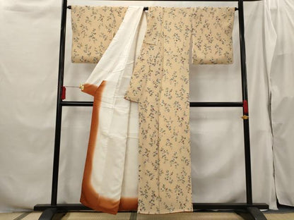 平和屋着物■上質な小紋 草花文 正絹 逸品 AABH3401st