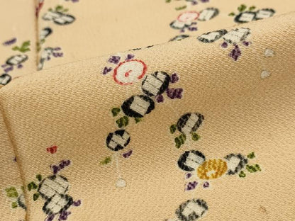 平和屋着物■上質な小紋 草花文 正絹 逸品 AABH3401st