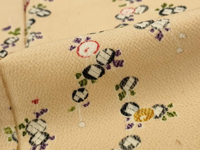 平和屋着物■上質な小紋 草花文 正絹 逸品 AABH3401st