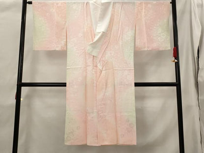平和屋着物■長襦袢　無双仕立て　草花地紋　暈し染め　正絹　逸品　AABH3419st